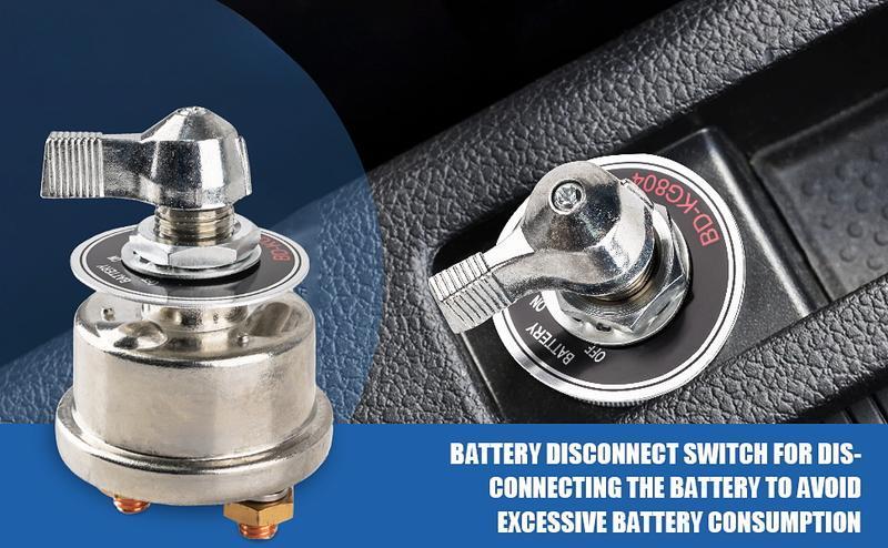 12-24V Battery Disconnect Switch Heavy Duty, 300A Upgraded High Current Battery Kill Isolator Switch, Power Cut on/Off Switchs with Face Plate for Car, Marine Boat, RV, Truck and ATV Heavy Duty High Current Battery Switch Outboard Motor Vehicle
