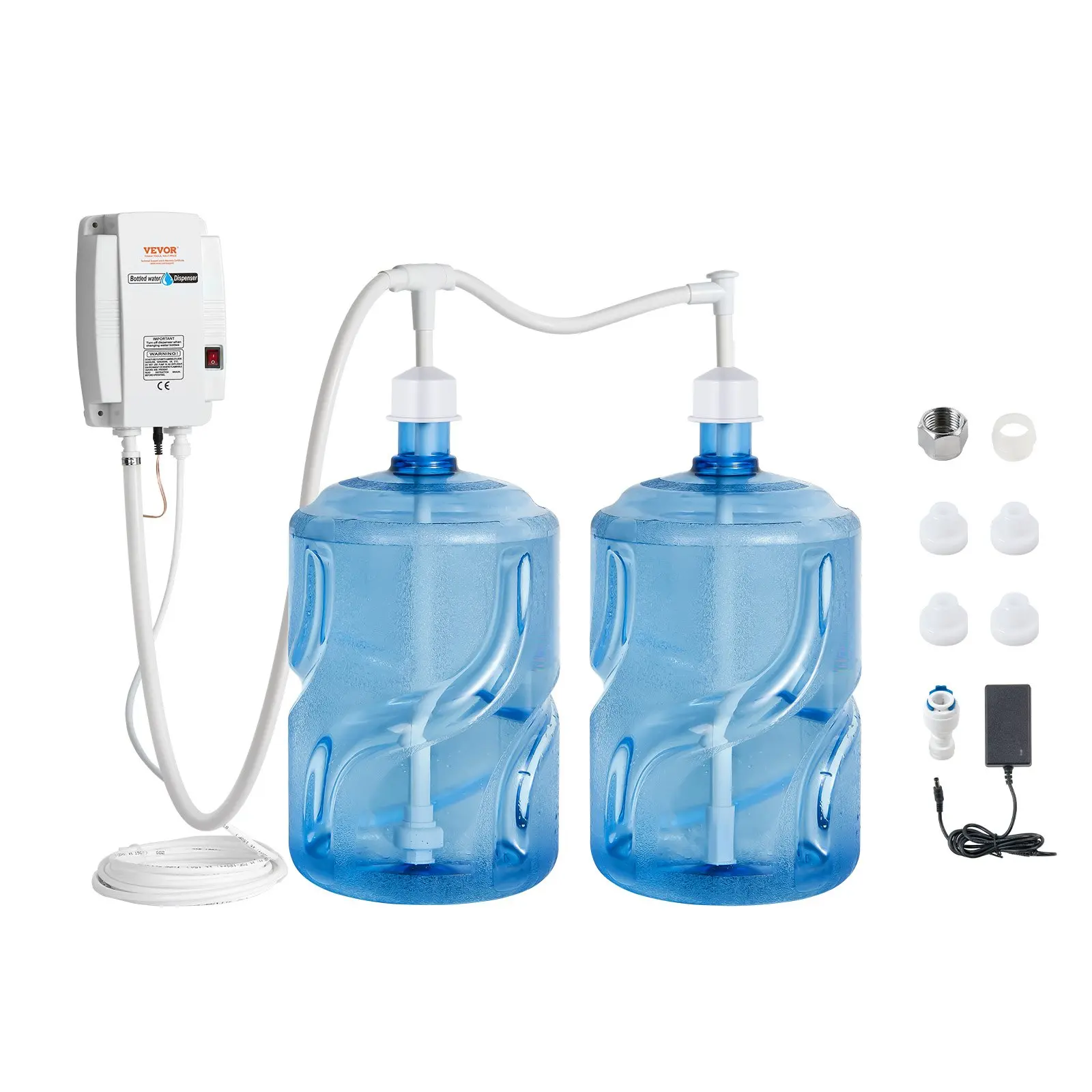 【DealsForYouDays】VEVOR Bottled Water Dispenser Pump System, 2x5 Gallon Dispensing System, Automatic Electric Water Dispenser, Double-Pipe Water Jug Pump, Compatible Use with Coffee/Tea Machine, Refrigerator, Ice Maker
