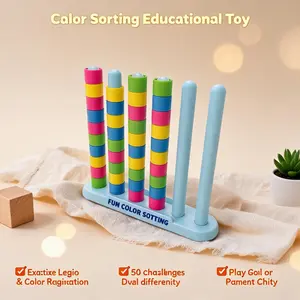 Creative and Fun Color Matching Jenga Puzzle Challenge Party Game Toy