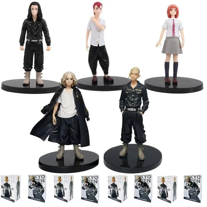 Tokyo Revengers Anime Action Figures, Manjiro Sano Chifuyu Matsuno Takemichi Hanagaki Collectible Figurines for Toys & Hobbies Classic Novelty Stress Relief Play
