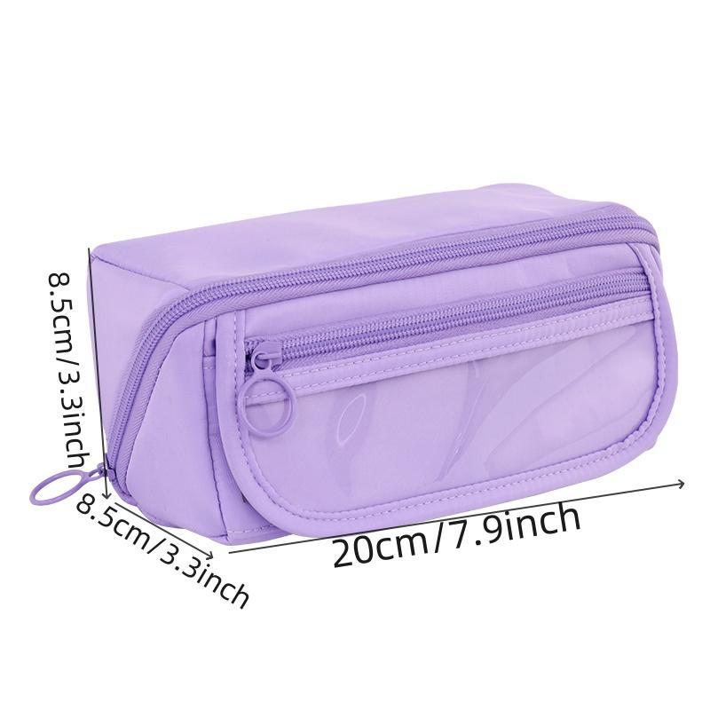 Large Capacity Canvas Pencil Case, Simple Handheld Stationery Box for Office School Men Women, Portable Makeup Bag, Ideal Back-To-School Gift
