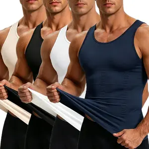 Mens Tummy Control Body Shaper Tank Top 1/2/3 Pack Sleeveless Athletic Compression Shirt Abs Abdomen Vest Undershirt