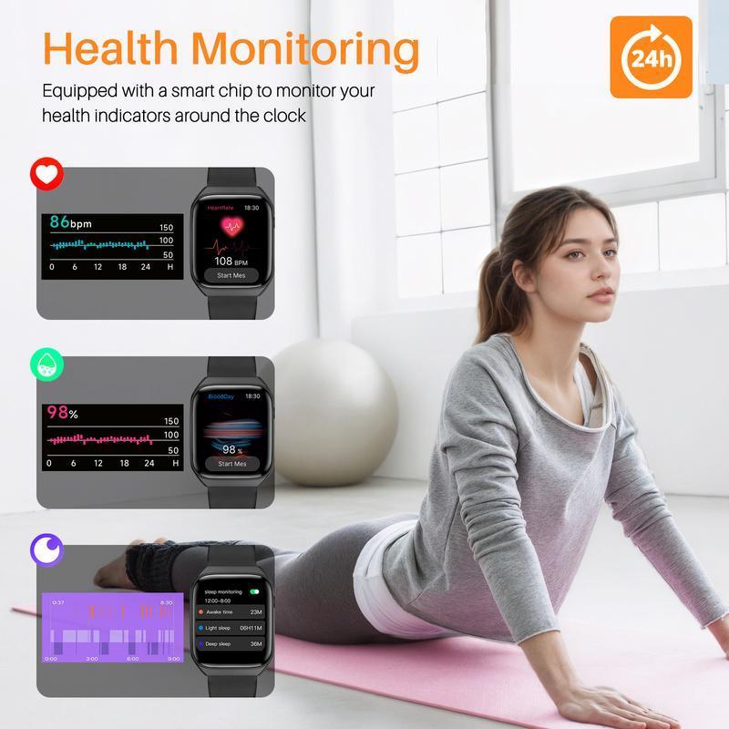 Ntaanoo 2026 Smart Watch 1.69'' HD Touch Screen 110+ Sports Modes IP68 Waterproof Bluetooth Call Heart Rate Sleep Monitor for Men Women Compatible with iPhone Android Magnetic Ntaanoo 2026 Smart Watch 1.69'' HD Touch Screen 110+ Sports Modes IP68 Waterproof Bluetooth Call Heart Rate Sleep Monitor for Men Women Compatible with iPhone Android Magnetic