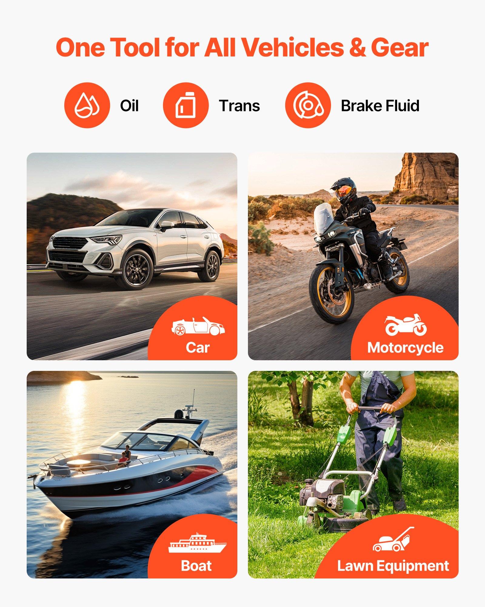 VEVOR 1500CC Fluid Extractor, Manual Automotive Fluid Pump Extractor, Oil Syringe with Long Hose and Extension Tubes Easy Oil Change, Suction Pump for Lawn Mowers Cars Ships Golf Carts Motorcycles