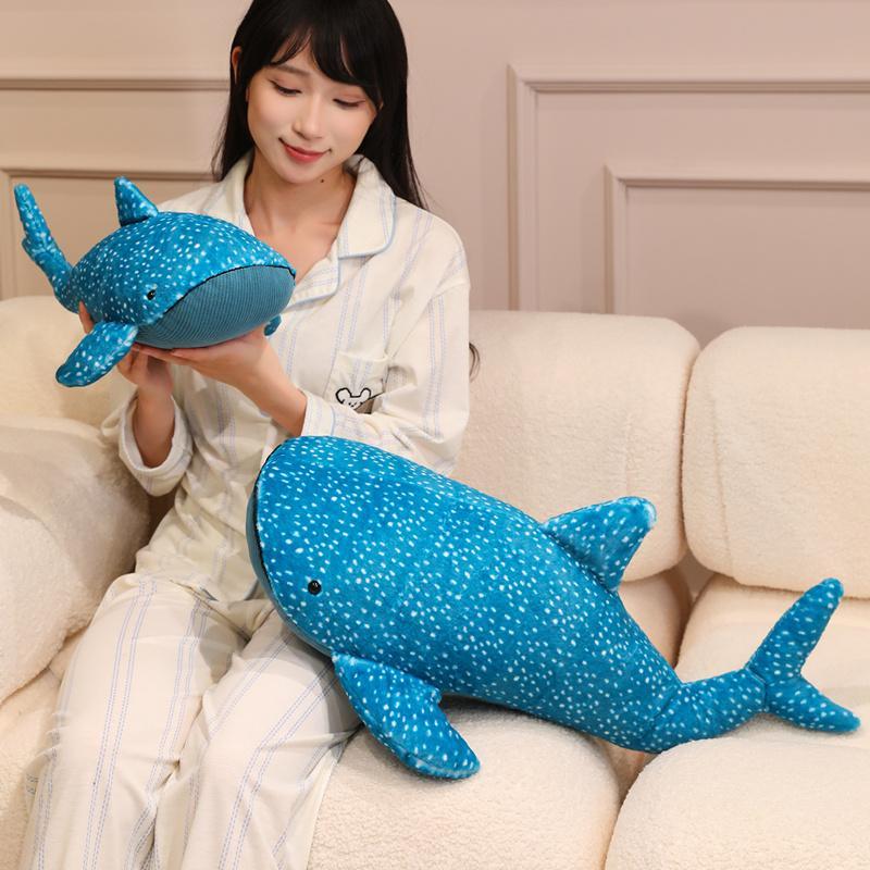 New Cute Animal Plush Doll Whale Shark Anime Stuffed Soft Cushion Pillow Soothing Plush Toy Room Decoration Custom Festival Gift
