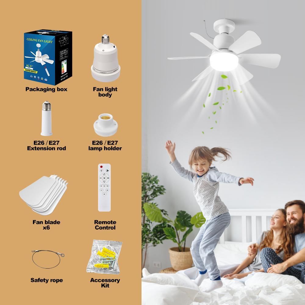 30w Ceiling Fan Light with Remote Control, Pure Copper Dc Motor, Quiet Operation, Reversible Direction, Adjustable Lighting, Suitable for Bedroom/garage, Home Decor Lighting