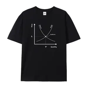 Supply And Demand Equilibrium Graph Economics Graphic T-Shirt Classic Market Curve Print Casual Short Sleeve Tee for Econ Student Teacher Gift