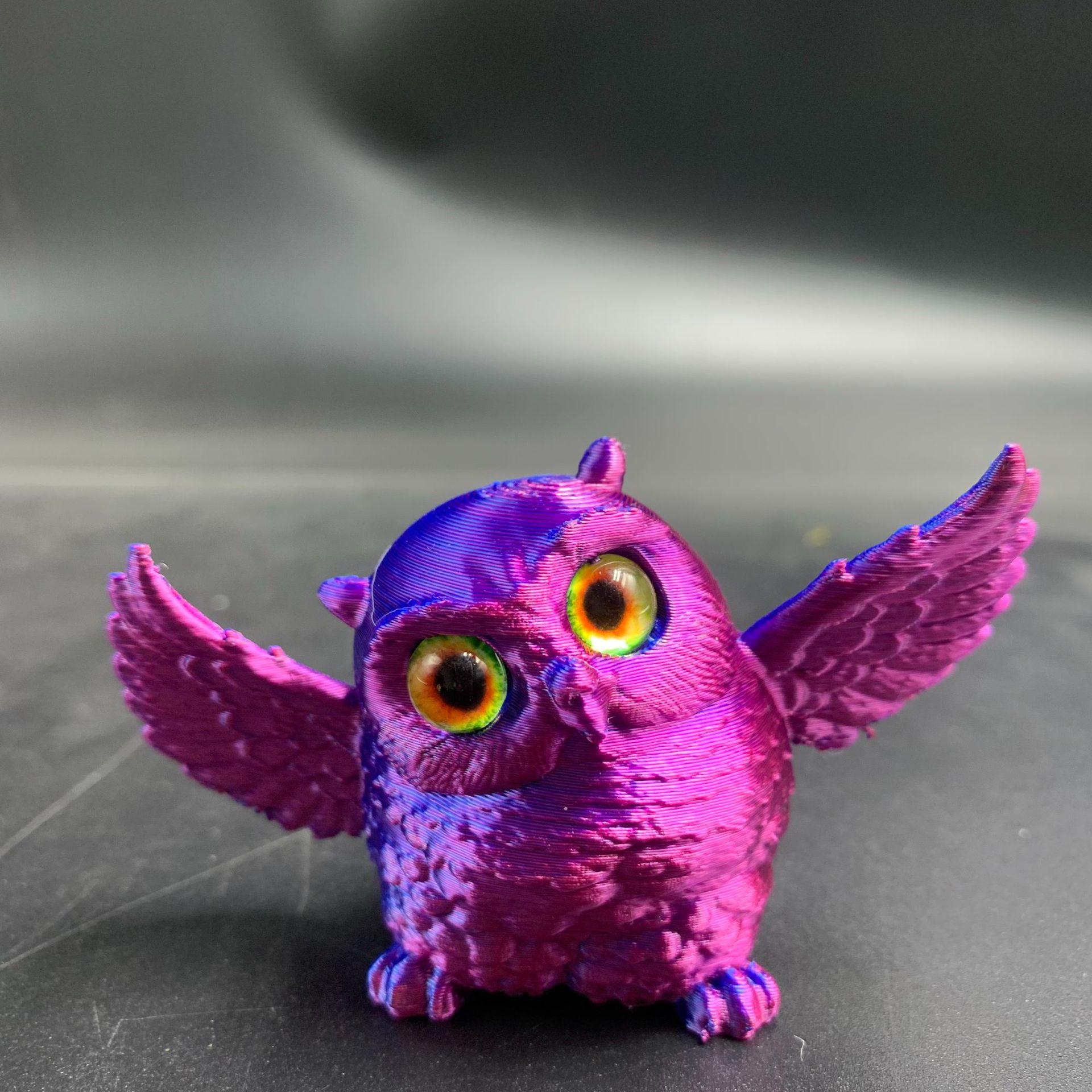 3D Printed New Owl Jointed Action Figure, Realistic Multi-Color Collectible Ornament, Detailed Design for Display & Collection