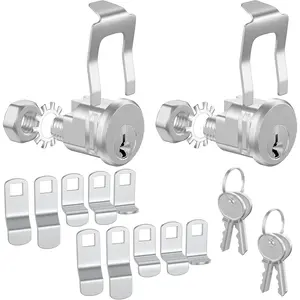 2 Pack Universal Mailbox Lock Replacement, Easy to Install Durable Secure Mail Box Lock with 2 Keys, Fits Almost All Front Door Curbside Locking Mailboxes