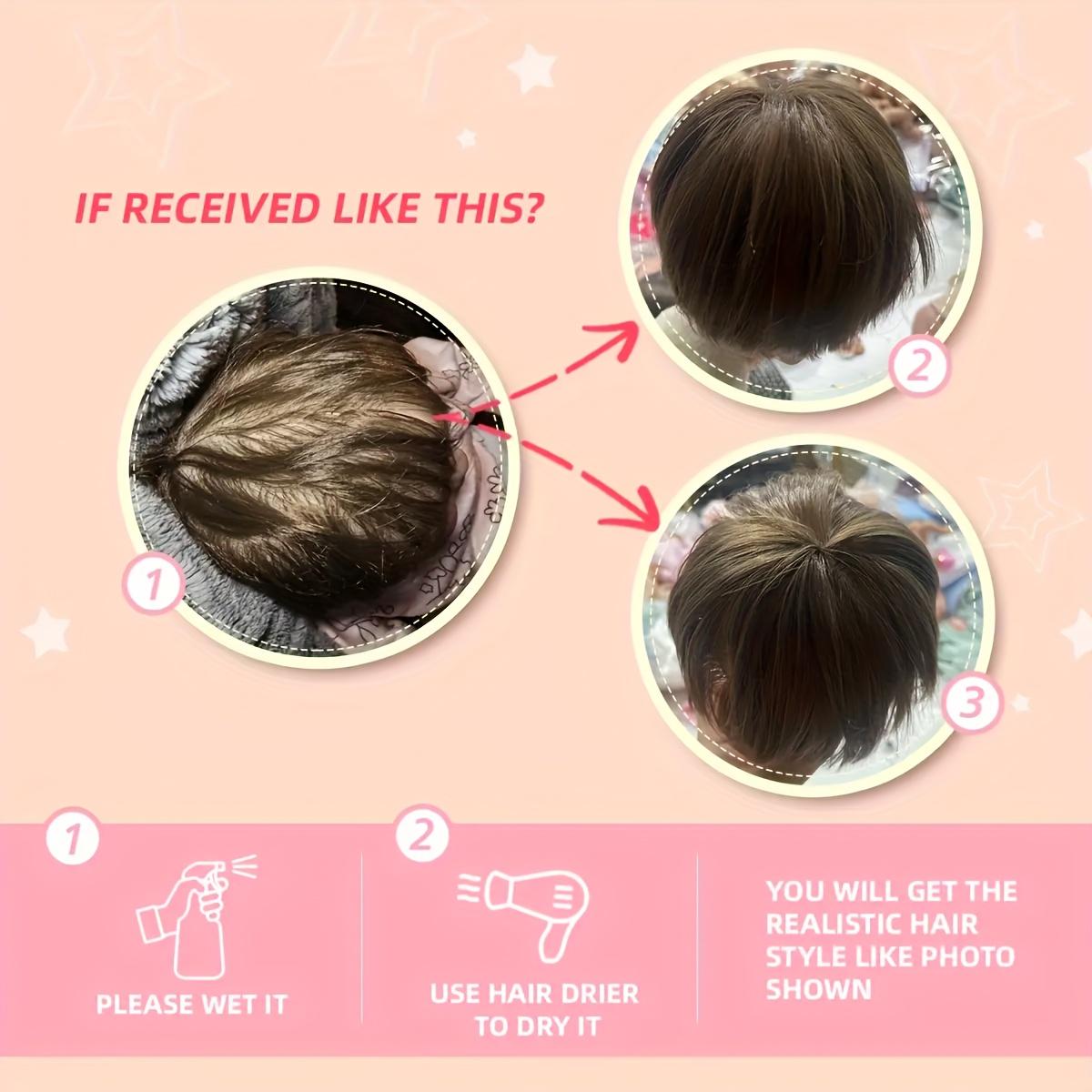 A complete set for the baby 16" Handcrafted Reborn Baby Girl Doll in Pink Realistic Soft Body with Hand-Rooted Brown Hair & Painted Veins Includes Birth Certificate Perfect Christmas Gift for Kids - Lifelike Newborn baby doll