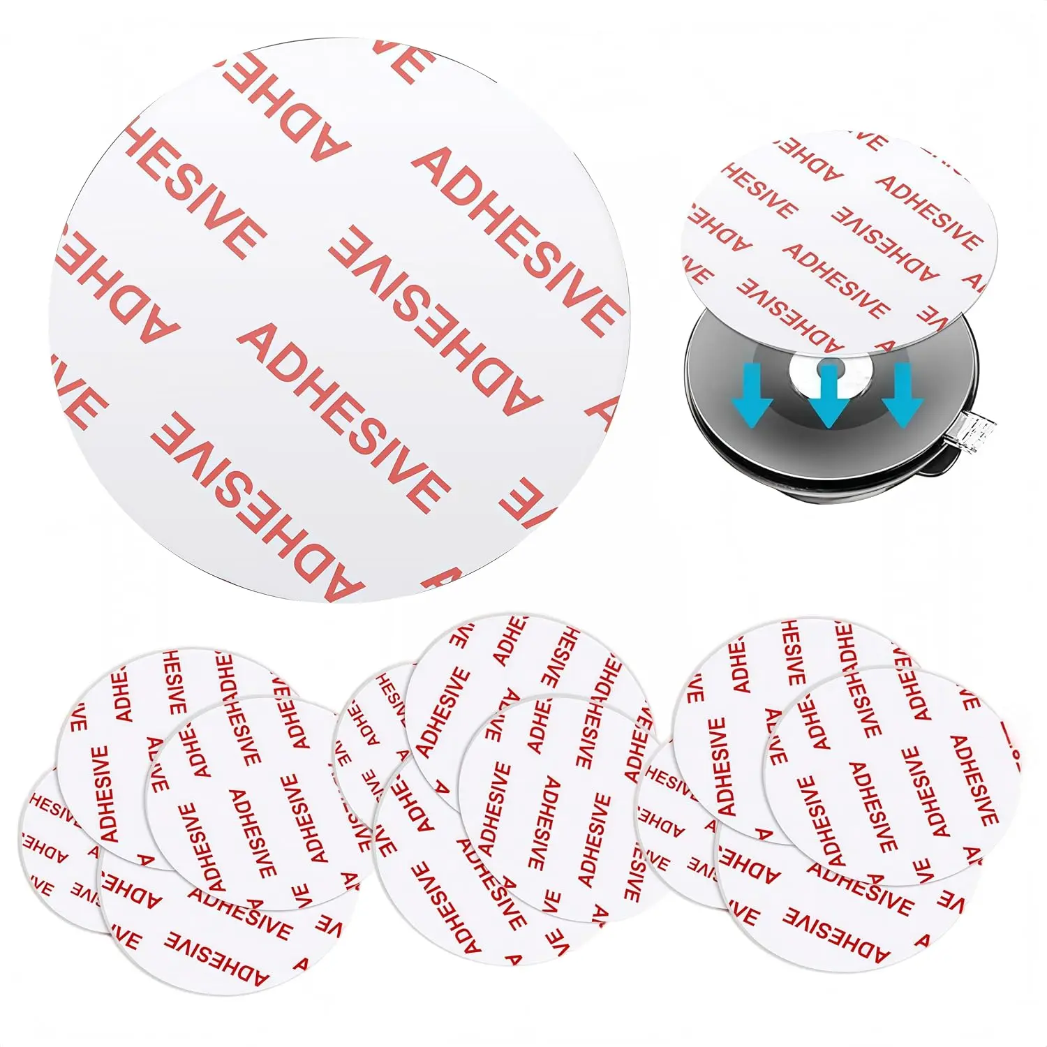 10-Piece Traceless Super Sticky Double Sided Tape Gel Pads, Washable Transparent Anti-Slip Grip Pads for Office Cell Phone Glass Photo Holder, 10 Pieces