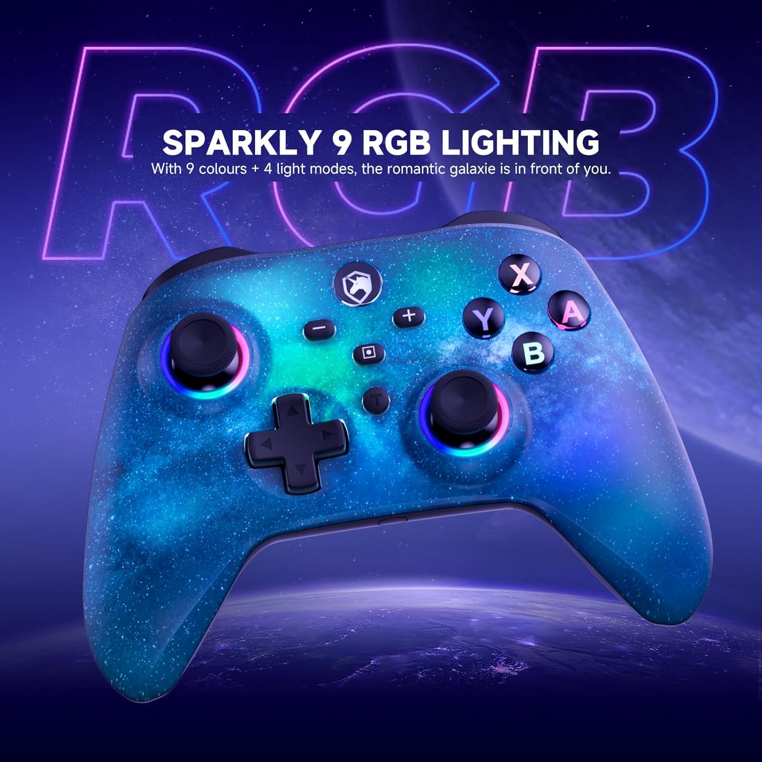 2 Controller, 2025  Controller with RGB/Macro/Shift/Turbo/Vibration, 1000mAh  Controller Compatible with / 2/PC/Adroid/iOS