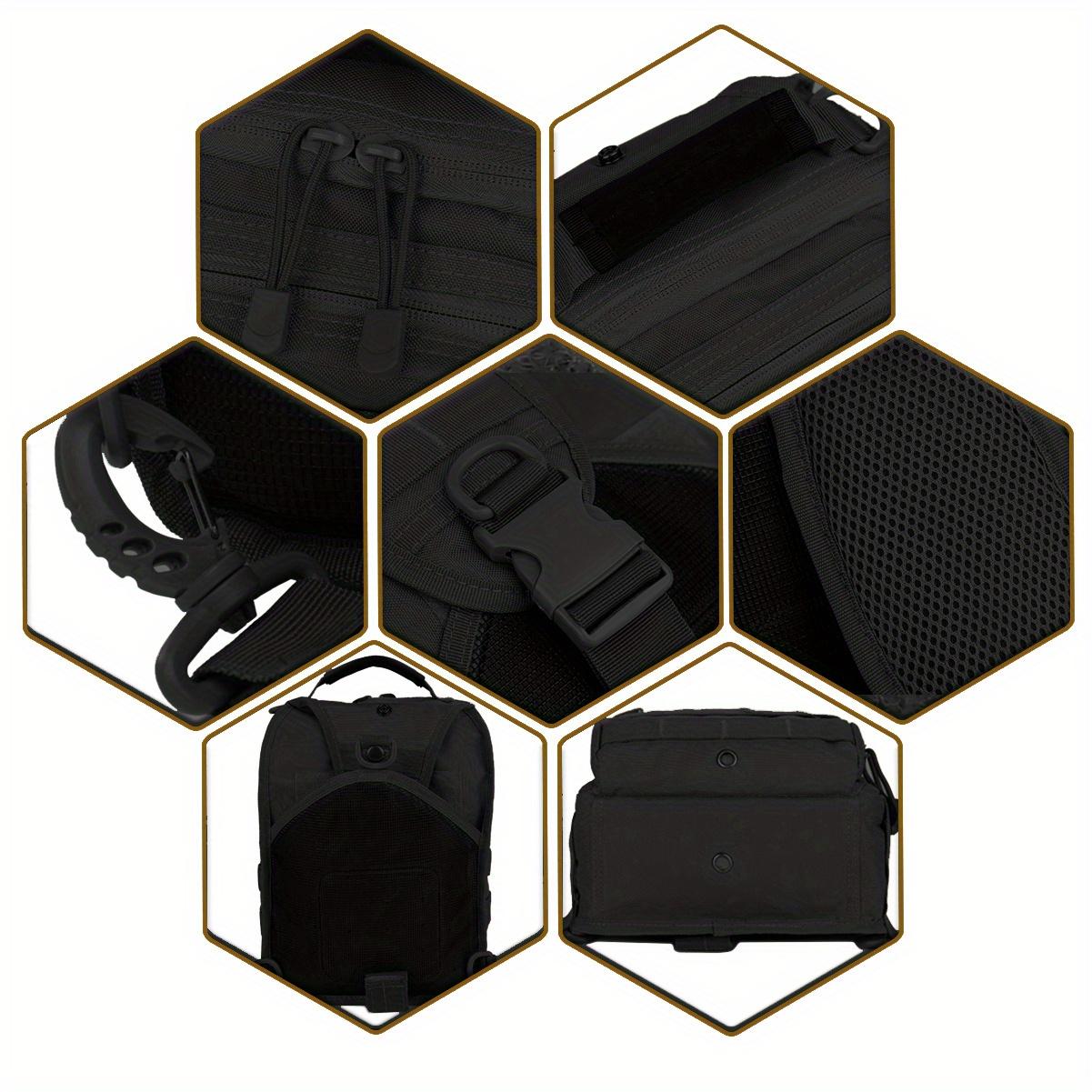 Tactical chest bag,crossbody bag, large-capacity shoulder bag, Molle system,EDC, 1000D Oxford cloth, wear-resistant, waterproof, men's and women's sling bag, suitable for outdoor sports, hiking, camping and daily use