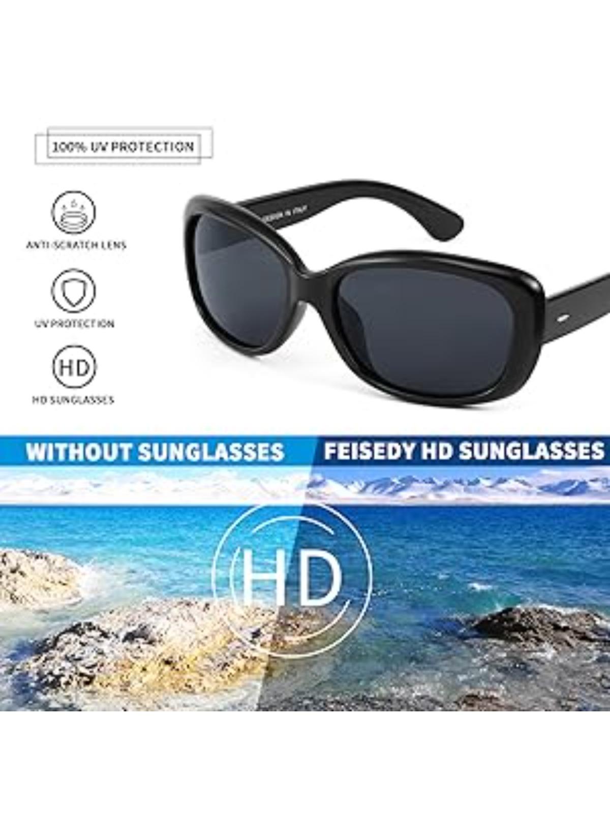 EyeconicFinds Vintage Square Polarized Sunglasses for Women 