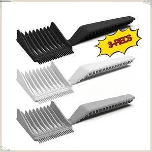 3PCS Professional Hair Cutting Comb Set, Long Handle Anti-Slip Barber Combs Kit, No Heat DIY Hair Trimming Styling Tools, Household Grooming Supplies for Men, Husbands, Dads & Family Haircuts