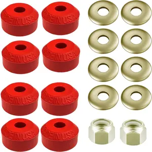 A Man's Tools Suspension Dudes 3/8" Universal Stabilizer Sway Bar End Link Complete Bushing Repair Kit Includes 8 CODE RED Grommets, 8 Washers, 2 Nuts - Full Repair Kit For PAIR of Links - Bushings Made In USA