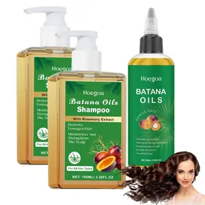 Batana Oil Nourishing Shampoo and Hair Oil 3-Count Set, Plant-Extract Gentle Cleansing Hair Care Rich in Fatty Acids, Helps Promote Thicker, Stronger, Healthier Hair for Women and Men