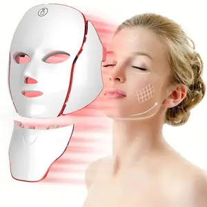 Cordless 7-Color LED Face Mask - 138 LEDs Rechargeable Beauty Device for Daily Skin Clarity and Facial Care