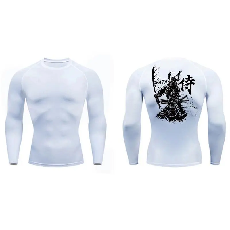 Dragon Blossom Print Compression Shirt for Men Athletic Quick Dry T-shirts Gym Workout Running Tees Long Sleeve Tops Activewear
