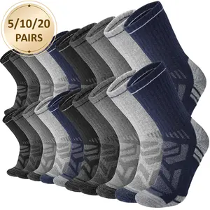 5/10/20 Pairs Professional Hiking Socks for Men and Women, Outdoor Socks, Enhanced Breathability, Anti Slip, Comfortable and Breathable, Men's and Women's Special Air Cushion Warm Socks, Suitable for All Seasons, Suitable for Gift Giving