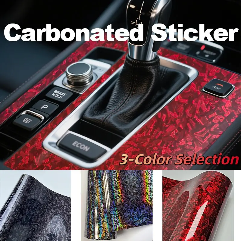 Forge Glossy Carbon Fiber Vinyl Wrap Roll, Mirror-Like Surface Treatment, Air Release Technology, DIY Car Sticker for Cars Motorcycles Bicycles