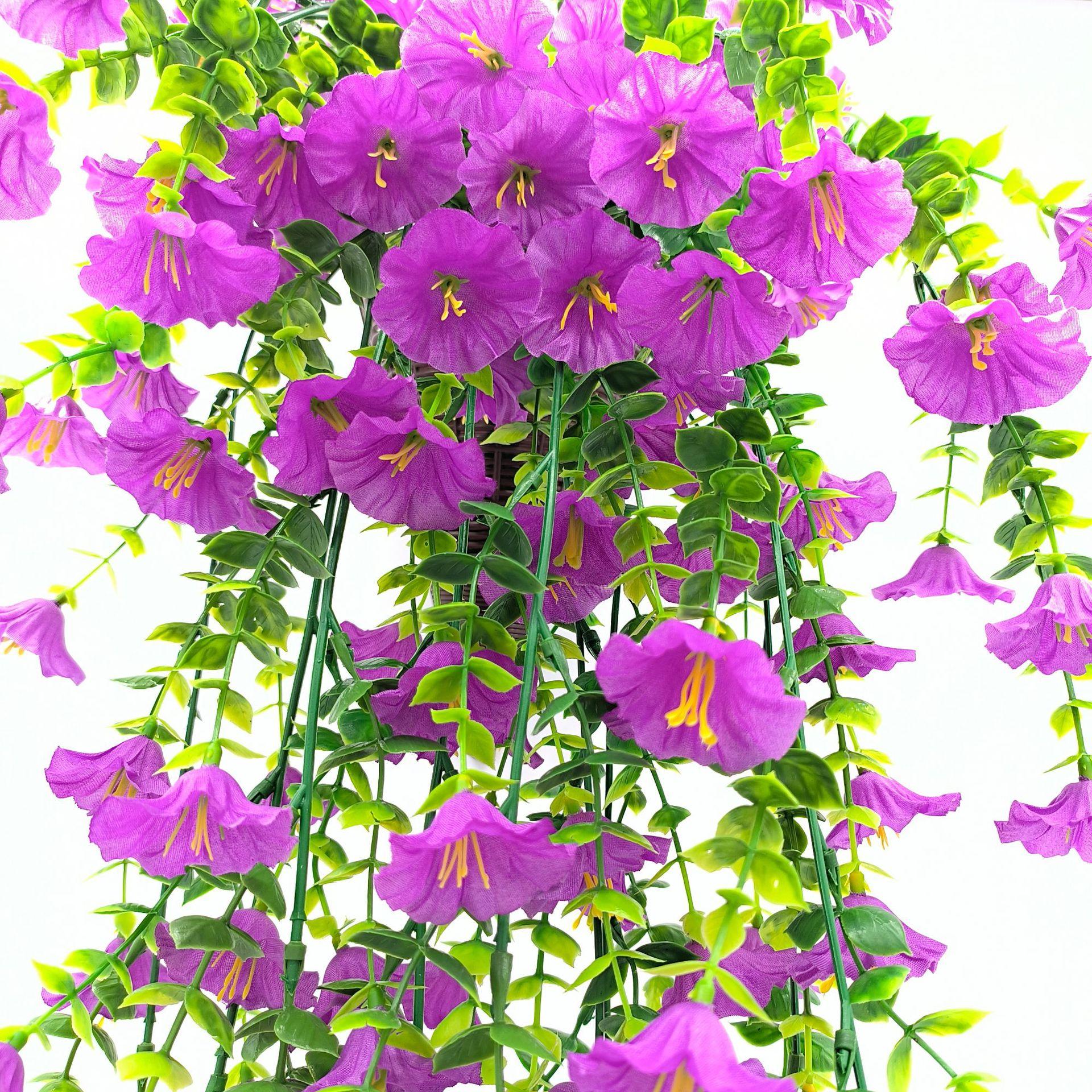 Hanging Artificial Morning Glory Flower Vines for Home Wedding Decoration Outdoor Indoor Garden Wall Decorations Realistic Fake Petunia Bouquets