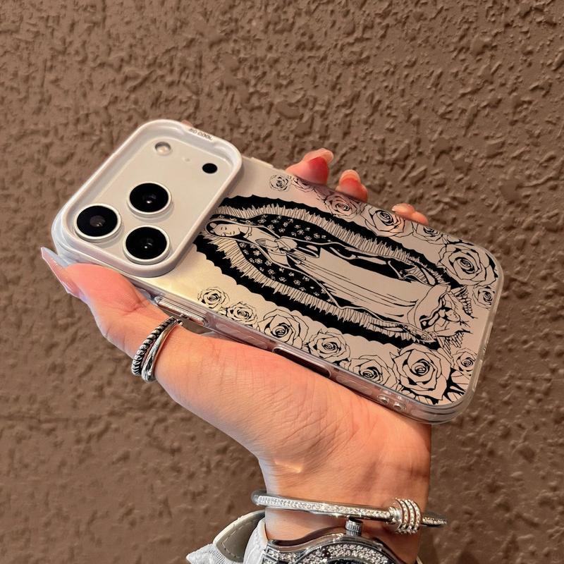 Virgin Mary Pattern Case for iPhone 17 Pro Max 17 Air 16/15/14/13/12/11 Pro Max Plus Retro High-end Shockproof Drop Screen Protection Cute Durable PC Smartphone Cover