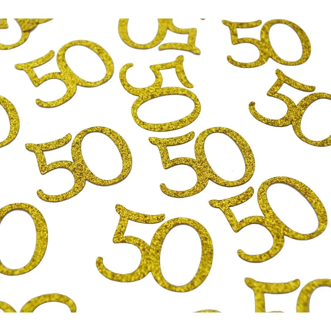 Happy 50th Birthday Confetti, 100 count Glitter  Number 50 Table Confetti for 50th Birthday, Anniversary Party Supplies (50,)