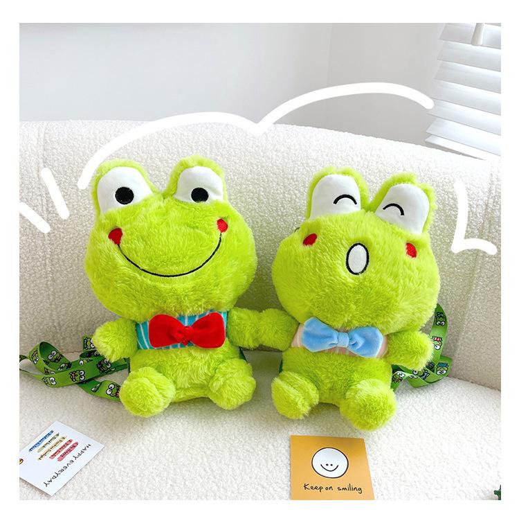 Y2K Korea Cute Cartoon Plush Frog Doll Backpack Anime Messenger Bags Personality Girls Shoulder Bag Kawaii Coin Purse Kids Gifts