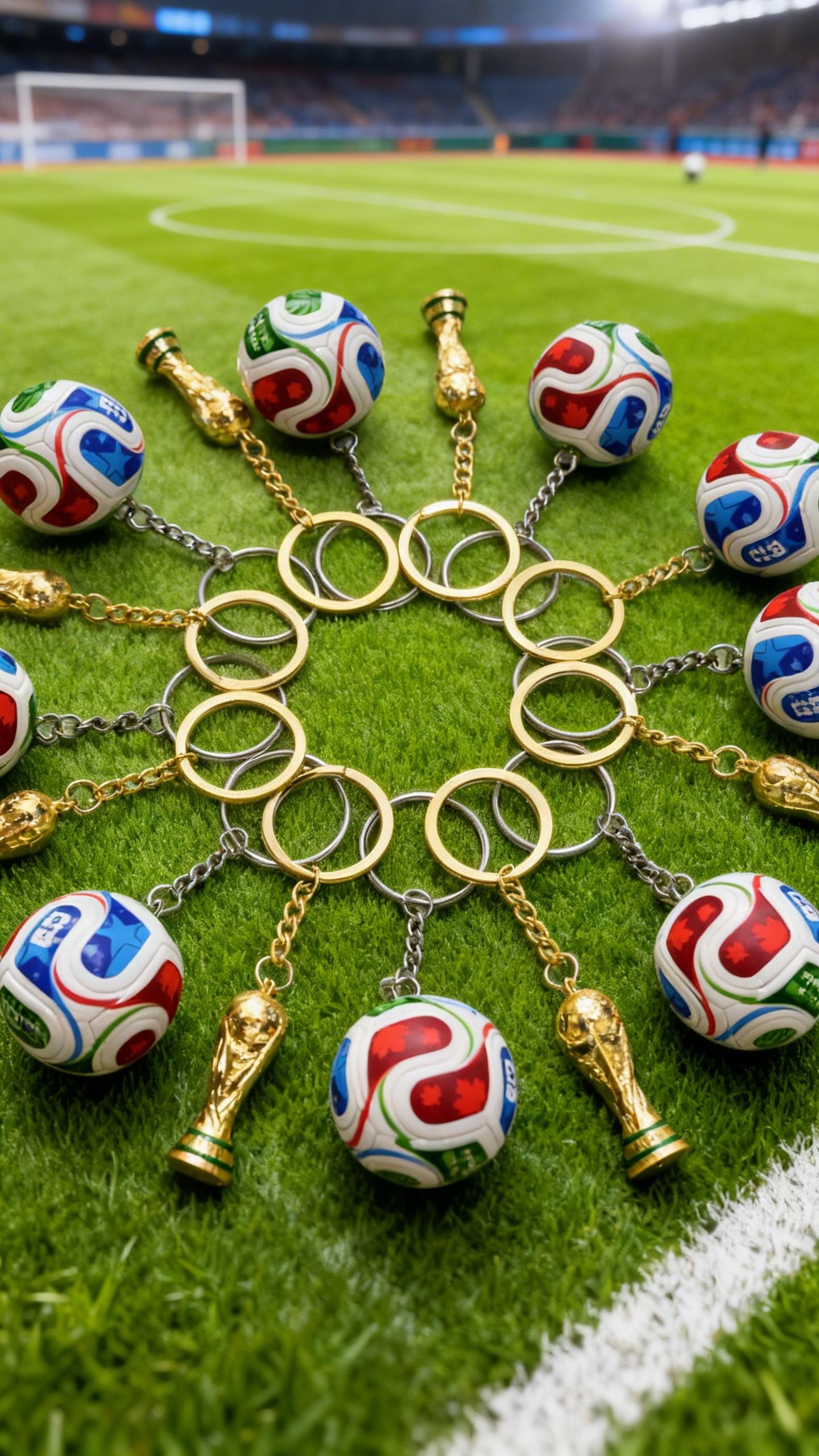 2026 USA-Canada-Mexico Soccer Trophy Keychain Set |   Premium Sports Fan Accessories