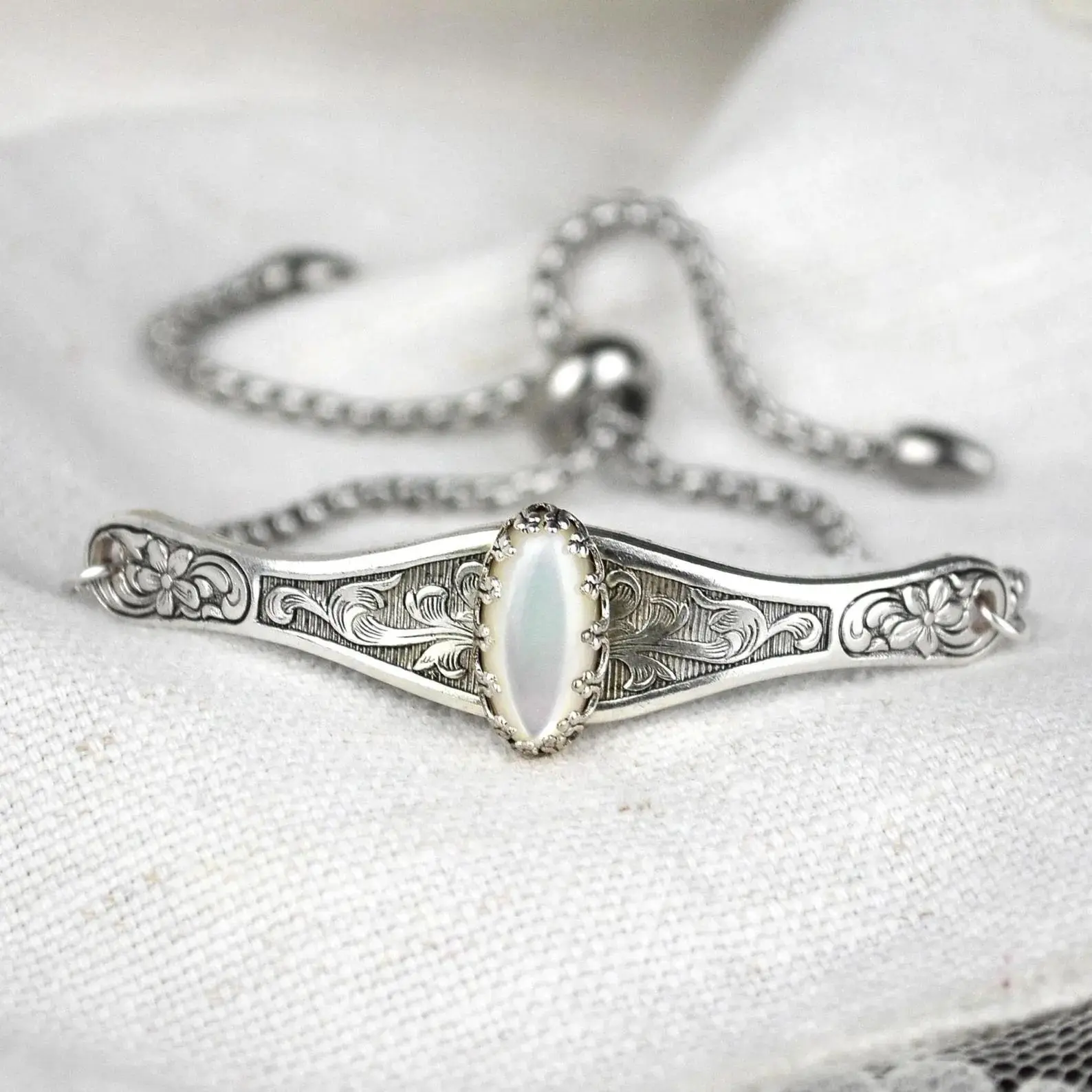 Vintage Silver Bracelet, Retro Carved Adjustable Cuff with Antique-Inspired Floral Detail, Unique Statement Jewelry for Women, Niche Boho Accessory for Everyday Wear, Parties & Special Occasions