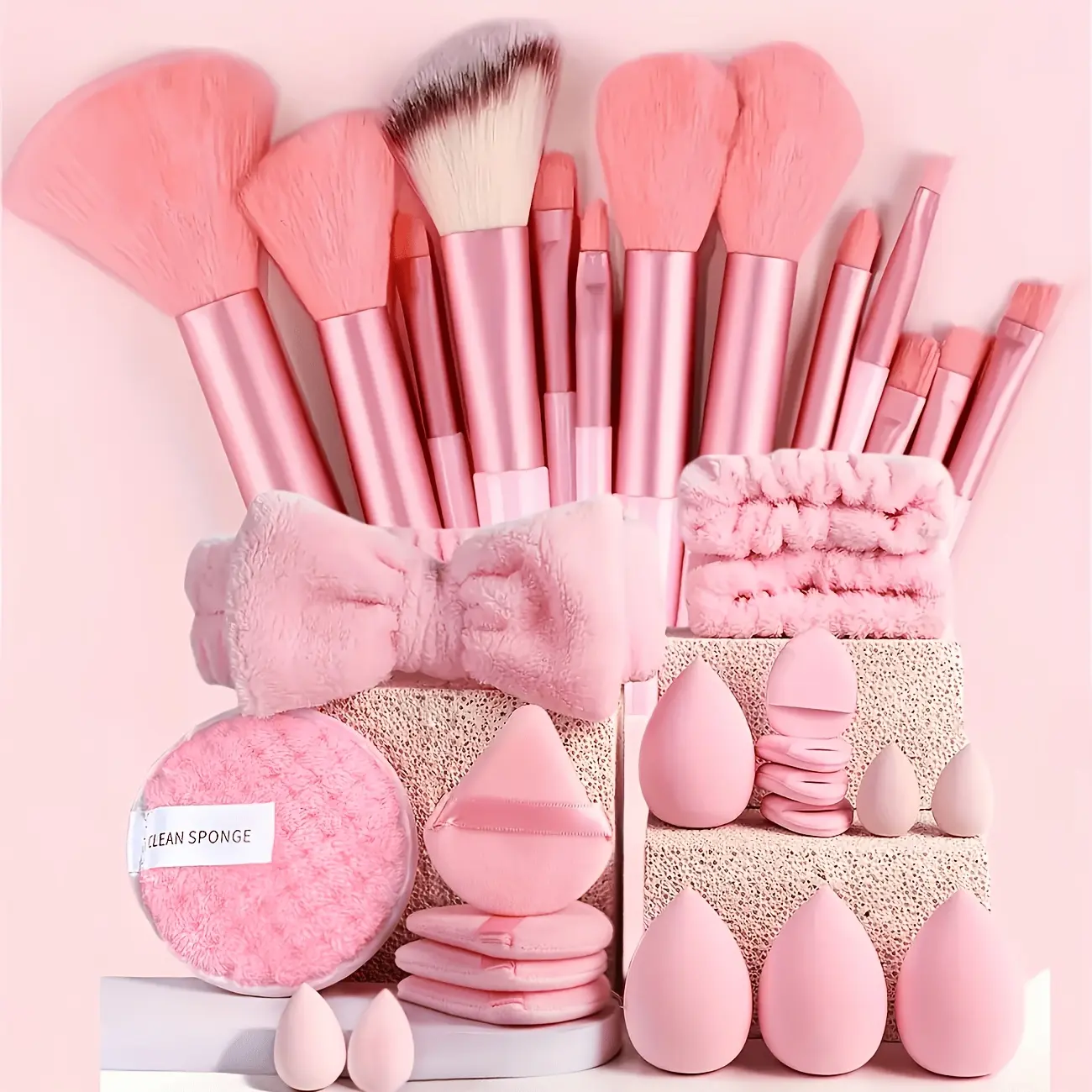 33-Piece Makeup Brush Set, Soft Bristle Beauty Brushes for Foundation, Eyeshadow, Blush & Concealer, Complete Face & Eye Makeup Tools for Beginners, Daily Makeup, Beauty Routine & Travel