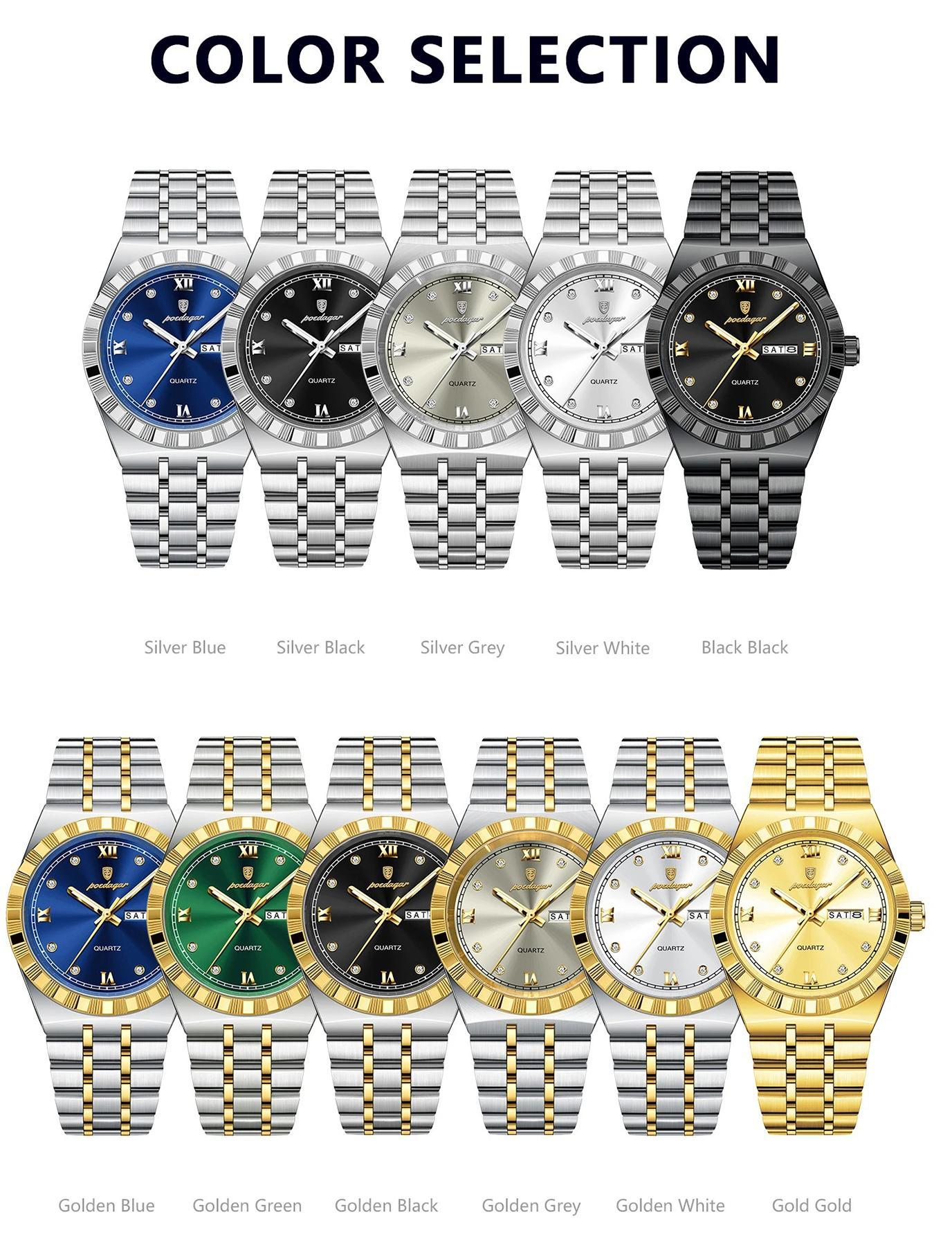 Men's Business Fashion Round Dial Analog Quartz Watch, Fashion Watch for Party, Daily Clothing Decor, Trendy All-match & Exquisite Watch for Birthday Gift with Box, High End Watch, Business Fashion Watches