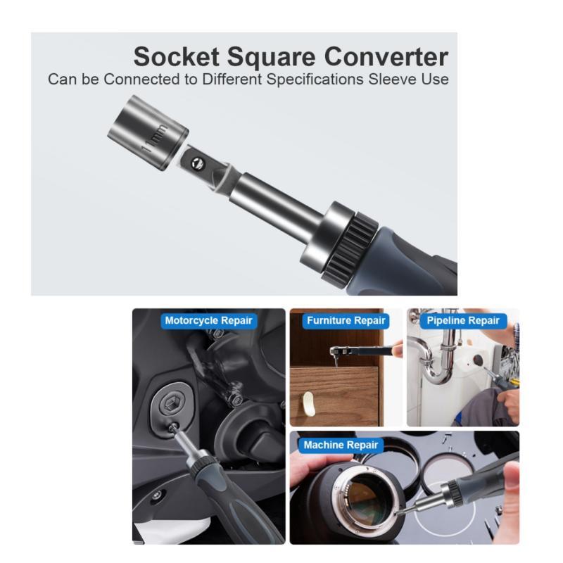 Ratchet Multipurpose Screwdriver Tool Set, 38pcs Socket Set & Screwdriver Bit Set with Rotatable Ratchet Handles & Storage Case, Household Repair Tool Kit for Bike, Hardware, Heavy Duty