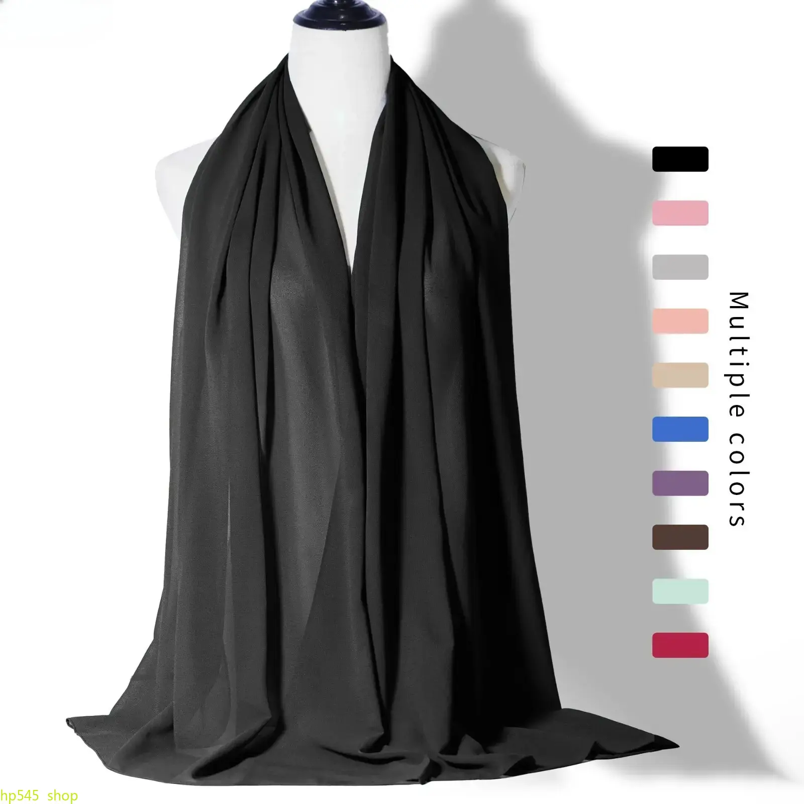 Monochrome Pearl Chiffon Bubble Scarf for Women, Lightweight Long Wrap Shawl, Windproof Sandproof Four Season Accessory, Elegant Versatile Headscarf for Outdoor, Beach, Travel and Daily Casual Wear