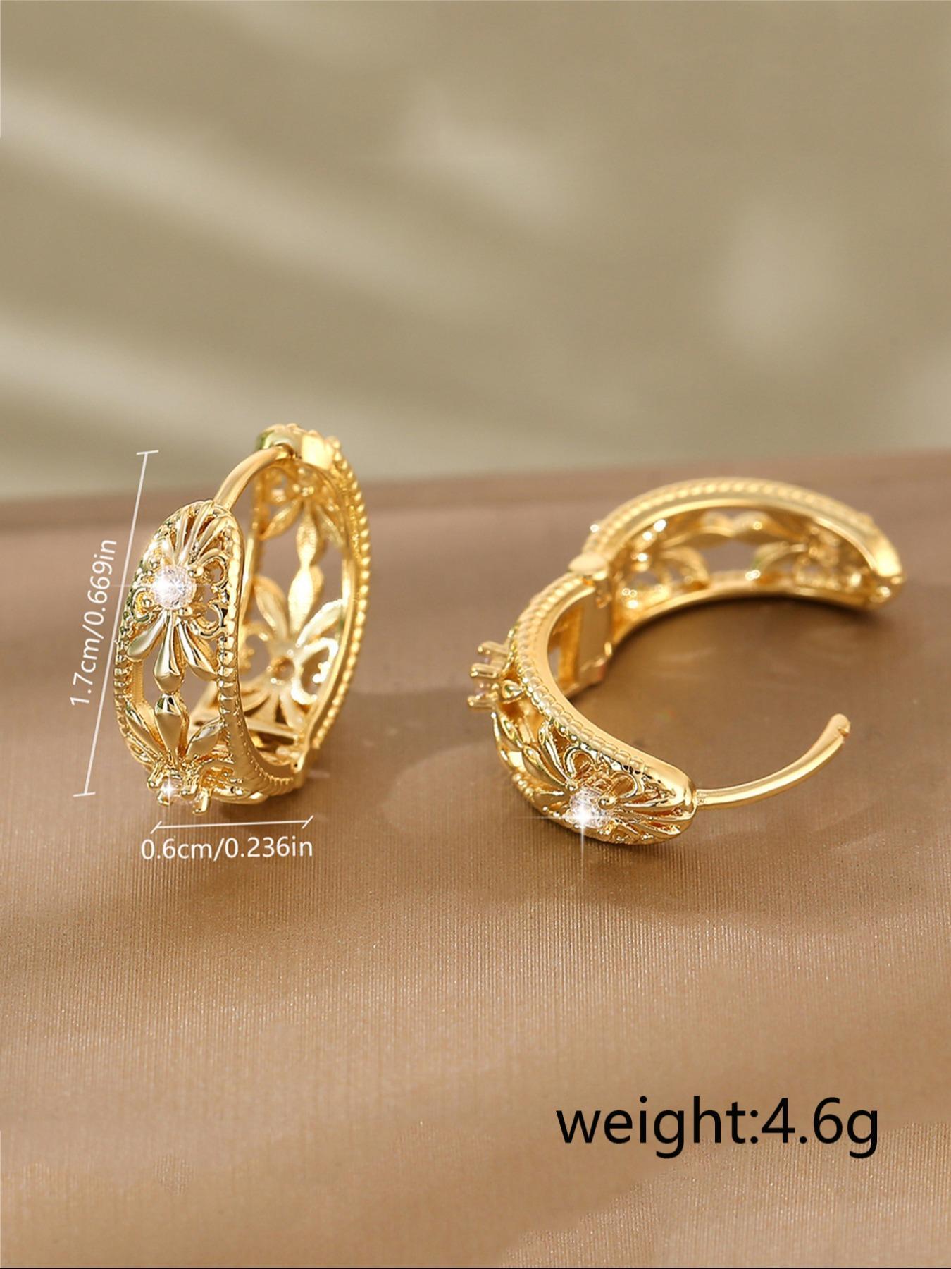 Vintage Star & Moon Decor Hoop Earrings, Fashionable Rhinestone Decorated Earrings for Women, Trendy All-match & Exquisite Jewelry for Birthday Gift, Statement Earrings, Fashion Accessory