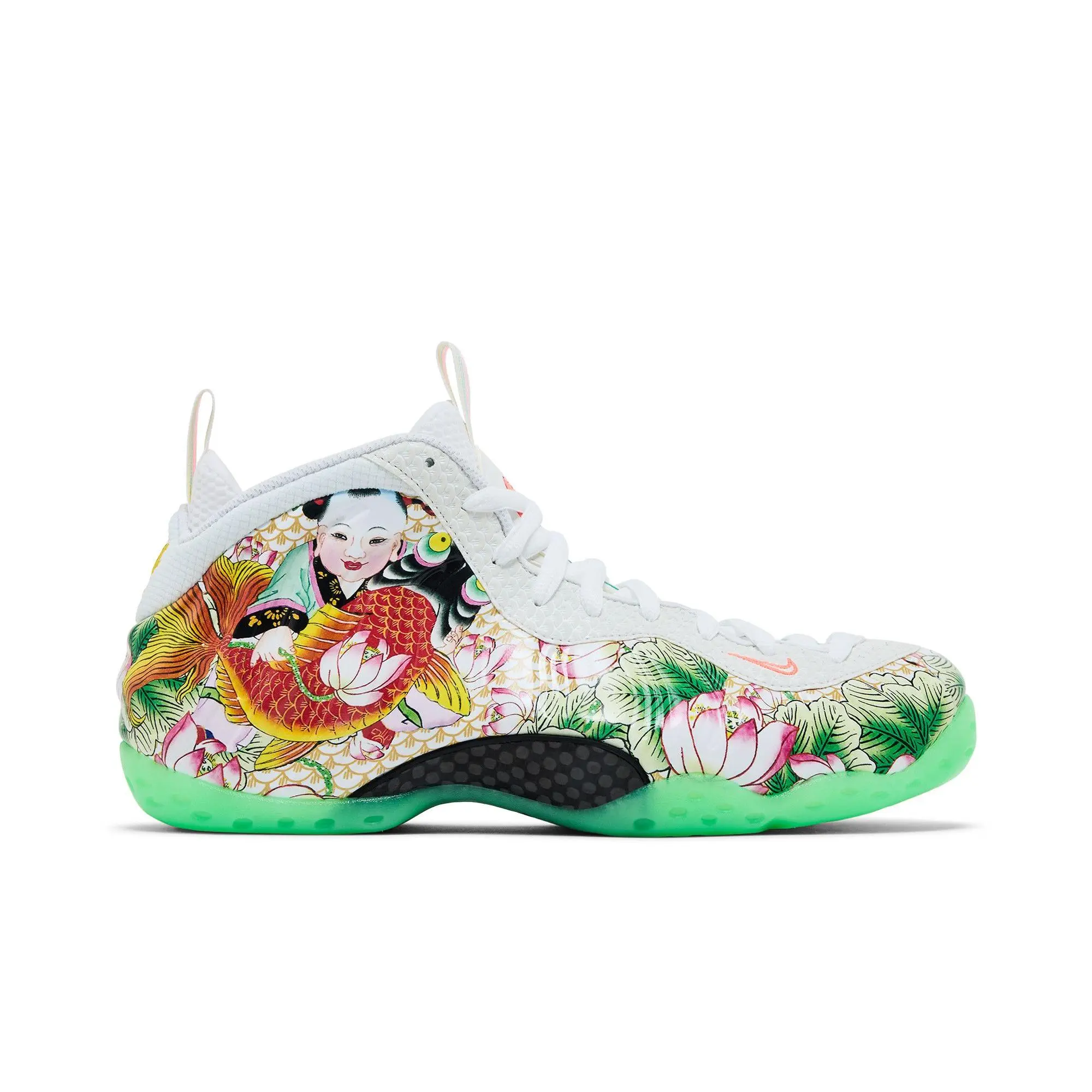 Nike Air Foamposite One Pro 'Tianjin 2.0' (Unisex) White/Light Poison Green-Black-Lava Glow-Tour Yellow basketball shoes IR2078 100