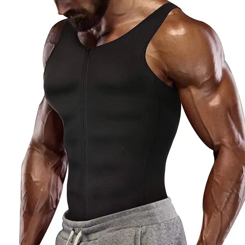 Large size men's sauna suit belly vest sports vest corset neoprene tights shapewear wardrobe summer
