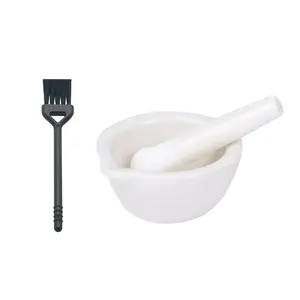 2.5inch Pills Crusher, Grinding Bowls, Ceramics Mortar and Pestle,Porcelain Spice Mill Grinder Set, Handheld Seasoning Mills Grinder with Brush