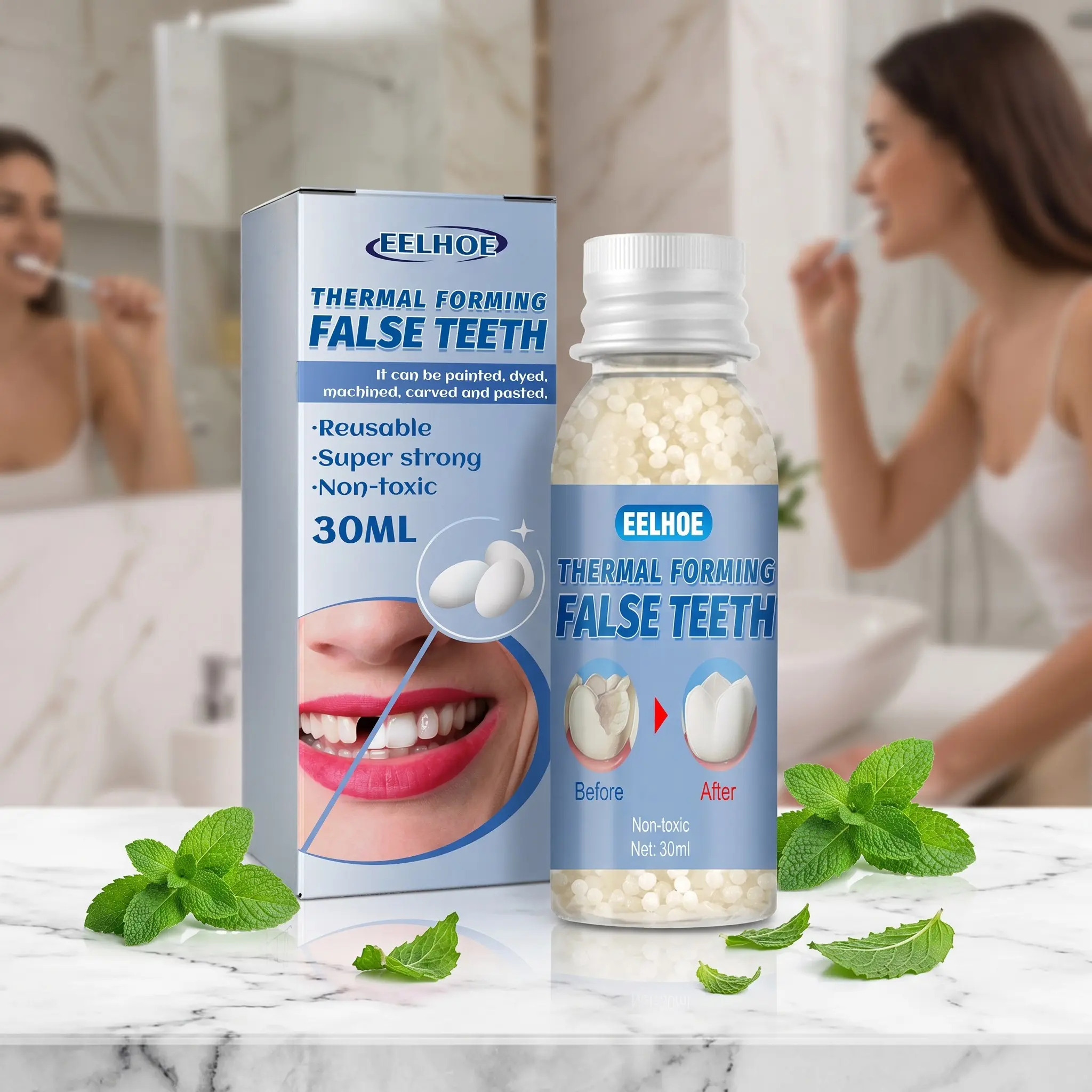 Thermal Forming False Teeth Balm, Temporary Moldable Dental Filling Gel, Professional Makeup Tool