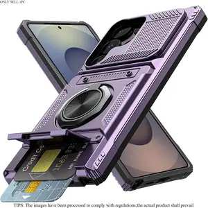 Shockproof Smartphone Phone Case with Card Slot, Phone Protective Cover, Smartphone Shell, Phone Accessory Protector Compatible with Samsung Galaxy S25 Ultra S24 Ultra S23 Ultra A16 A15 A14 A25 A26 A35 A36 A55 A56 5G, Casing, Protection