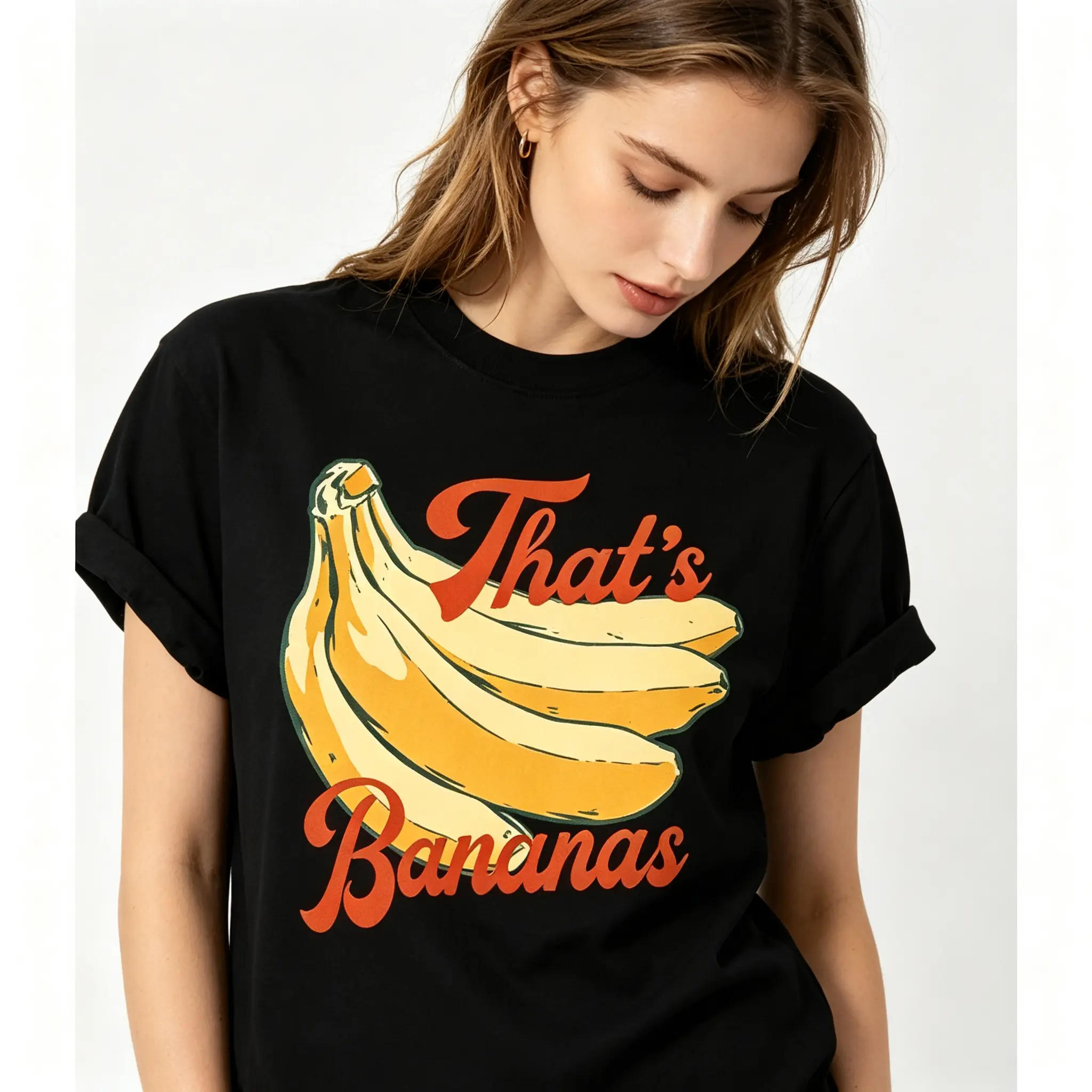 Thats Bananas Retro Banana Funny Food Graphic Unisex Tee |   All-Season Breathable Top