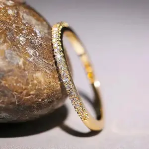 Minimalist and stylish zircon ring for women, micro-set, personalized index finger ring, gift.