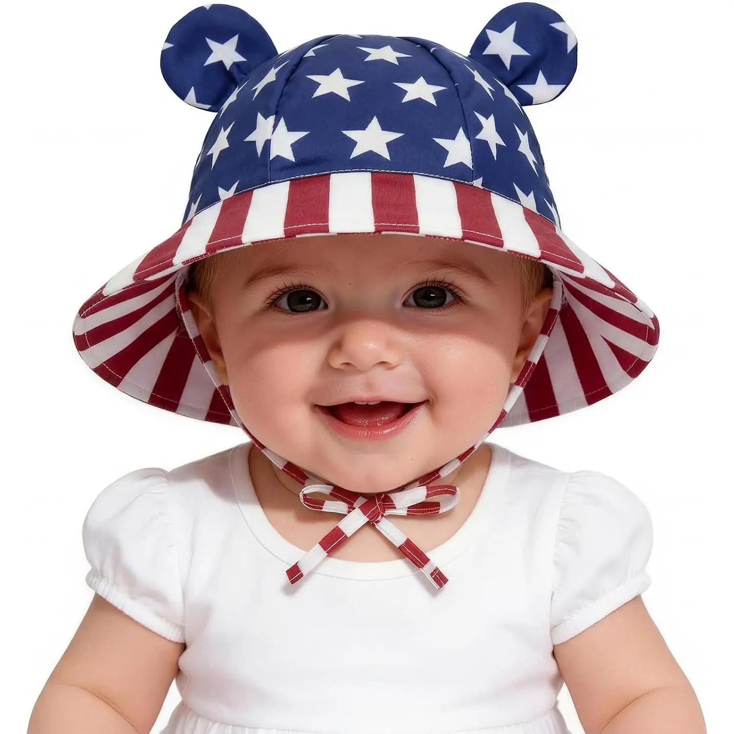 UPF 50+ Baby Sun Hat - Wide Brim Beach Bucket Hat for Infant Girls 0-4T, Outdoor Summer Hat for Newborn to Toddler(Gift)