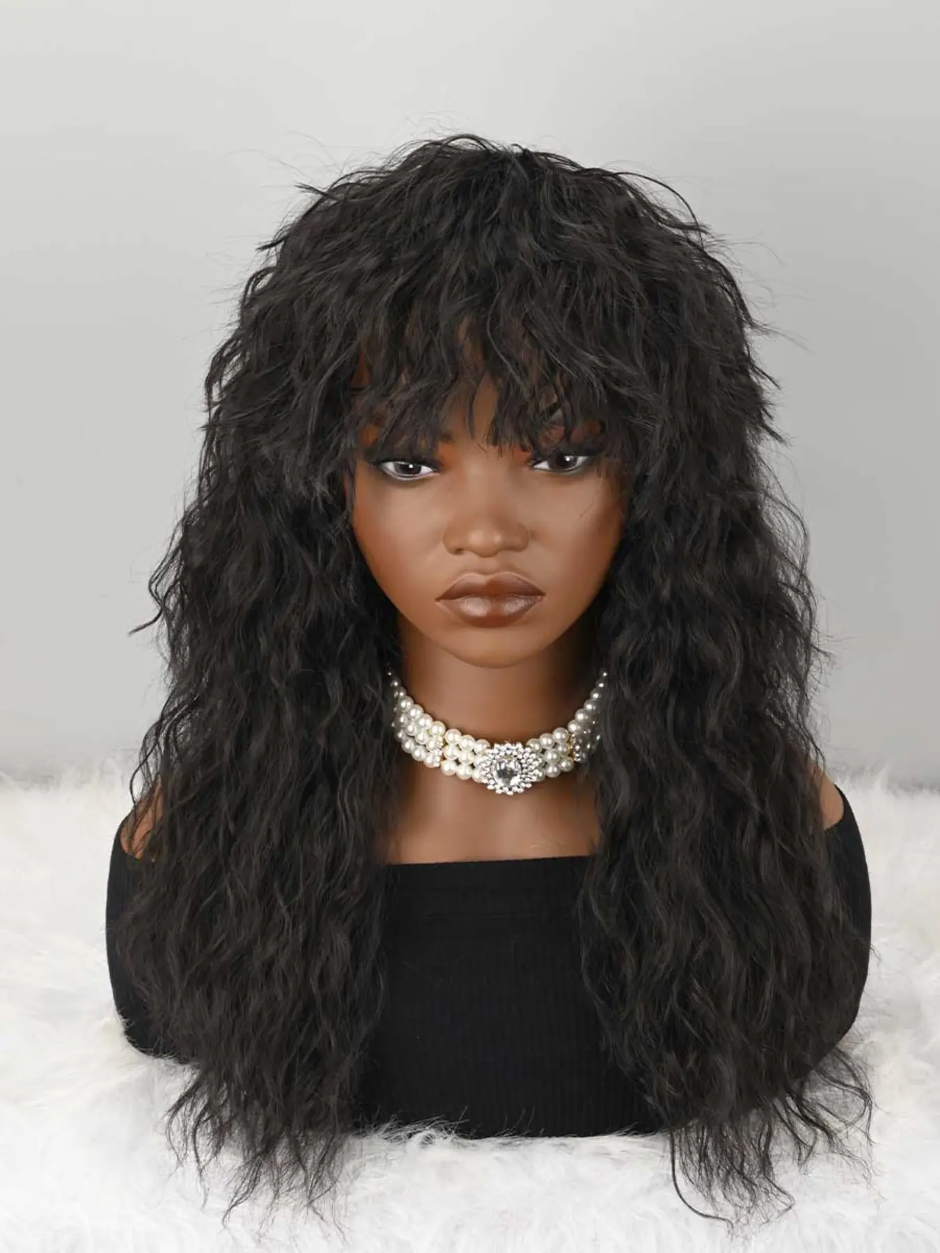 80s Wigs for Wavy Mullet Wigs for Heavy Metal Rocker Wig Halloween Costume Party Synthetic Wig Fun Wig Synthetic Material Wigs