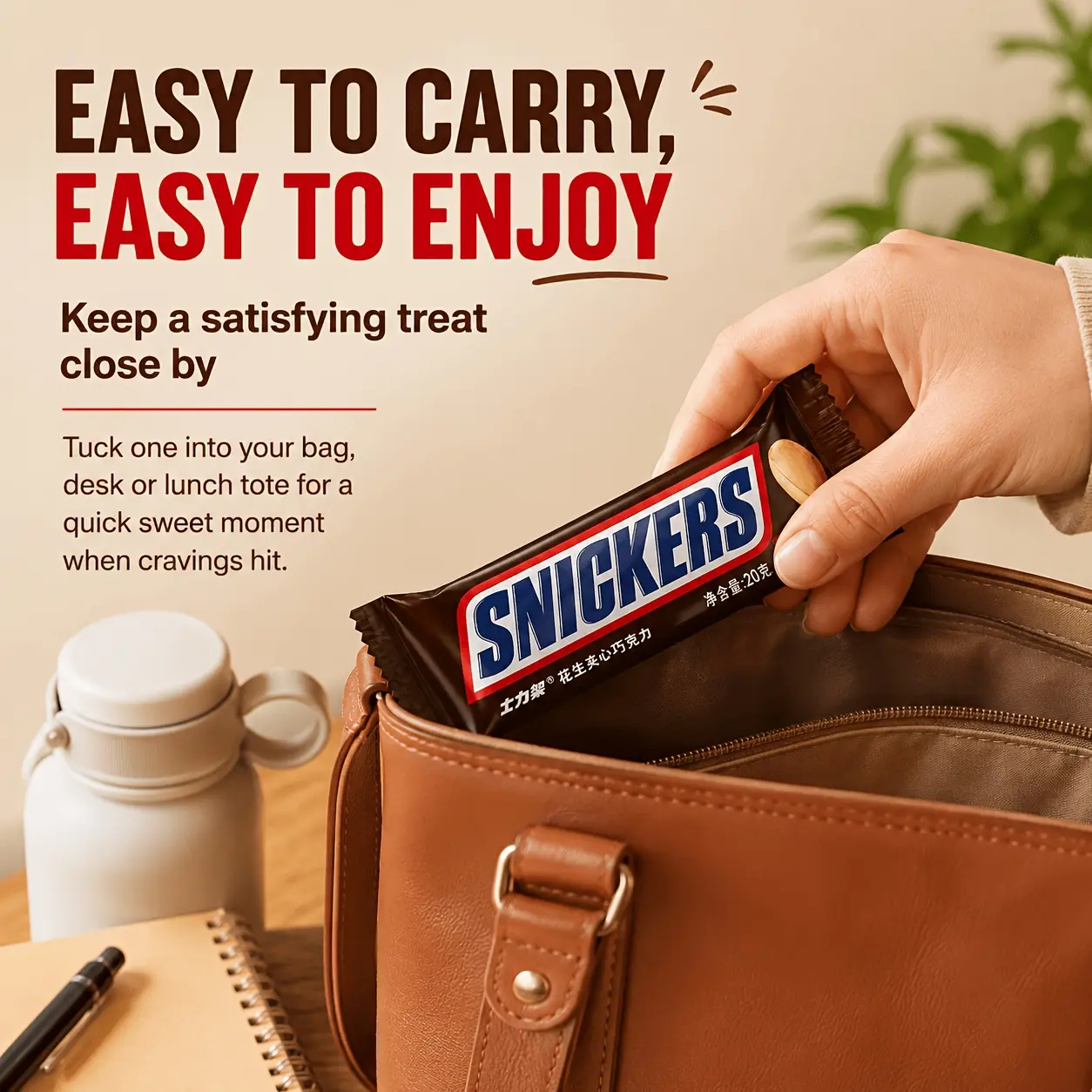 Snickers Snack-Sized Milk Chocolate Candy Bars with Peanuts - 12/24 Individually Wrapped Peanut Caramel Treats, Portion-Sized for Work, Travel