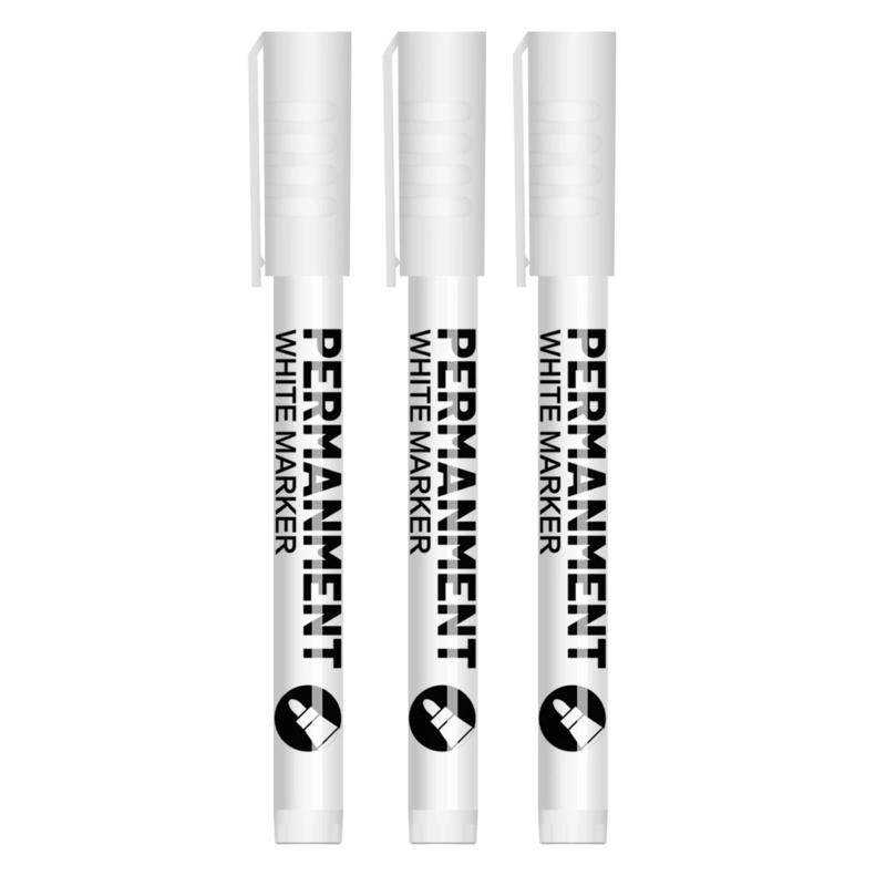 White Acrylic Paint Pens,White Markers Paint Permanent Marker Pens, Fine Tip 1-2mm Waterproof Paint Pen for Fabric Rock Painting Tyre Art Paper Glass for Drawing,Coloring,Graffiti,DIY Crafts