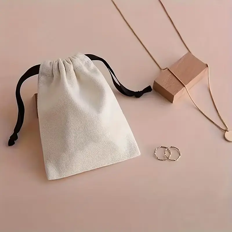 Drawstring Cotton Storage Bag for Jewelry and Rings, Heat Transfer Bag, Bundled Pouch, Accessory Bag, Holiday Gift Bag