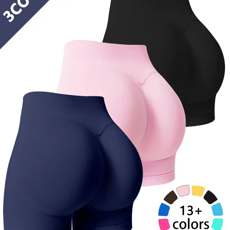 Women's Summer Yoga Athletic Compression Bike Shorts Set, Activewear Shorts, High Waist Butt Lifting Slimming Sports Pants, Gym Training Tight Workout Clothes, Outdoor Running Cycling Tennis
