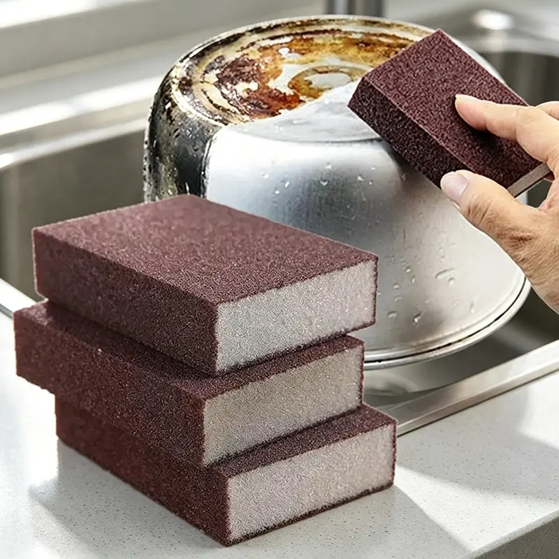 3 Pack Magic Emery Cleaning Sponge Rust Remover for Kitchen Pots Powerful Decontamination Tool Versatile Household Cleaning Gadget